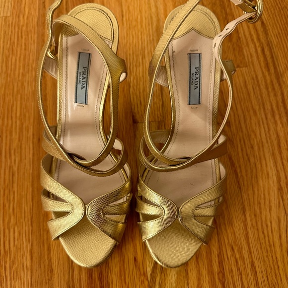 Prada Gold Heels - Picture 2 of 5